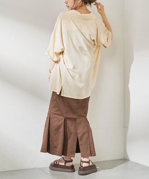 Chico(チコ)の「5分袖開襟シャツジャケット(シャツ/ブラウス・レディース・アイボリー/ブラック/ブラウン・FREE)」の12枚目の写真