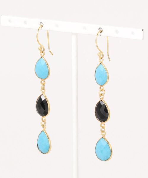 チャイハネ（チャイハネ）の「【チャイハネ】タオタピアス（ピアス（両耳用）・レディース・ブラック×ブルー・FREE）」の5枚目の写真