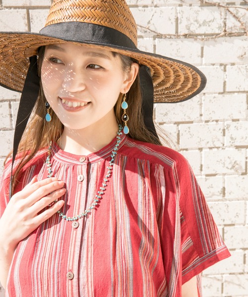 チャイハネ（チャイハネ）の「【チャイハネ】タオタピアス（ピアス（両耳用）・レディース・ブラック×ブルー・FREE）」の2枚目の写真