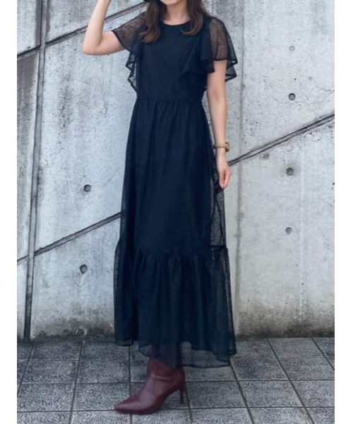 セール】フリルスリーブヴィンテージレースワンピース