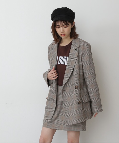 FREE'S MART（フリーズマート）の「【Sシリーズ対応】◆チェックダブルジャケット（テーラードジャケット・レディース・ブラウン系その他/ベージュ系その他・SMALL/MEDIUM）」の20枚目の写真