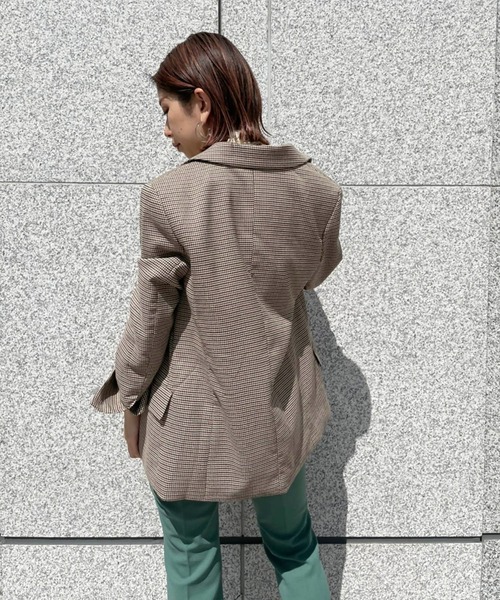 FREE'S MART（フリーズマート）の「【Sシリーズ対応】◆チェックダブルジャケット（テーラードジャケット・レディース・ブラウン系その他/ベージュ系その他・SMALL/MEDIUM）」の7枚目の写真