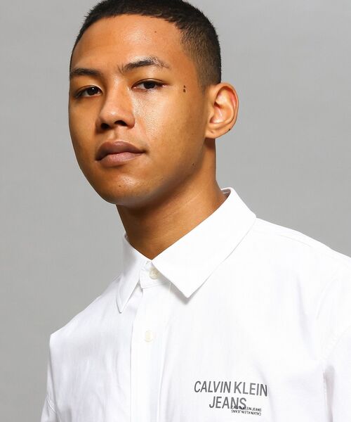 Calvin Klein Jeans（カルヴァンクラインジーンズ）の「MODULAR BLOCKING グラフィック シャツ（シャツ/ブラウス・メンズ・ホワイト/ブラック・S/M/L/XL）」の12枚目の写真