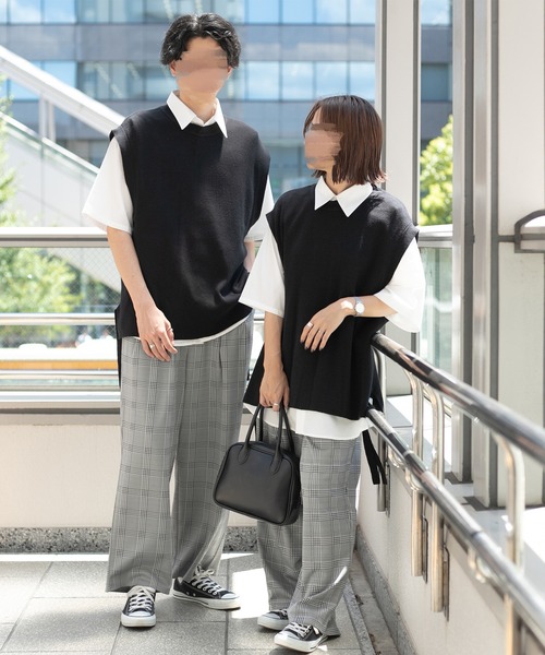 PairPair（ペアペア）の「サイドリボンニットベスト(ユニセックス）（ベスト・メンズ・グレイッシュブルー/モカ/ブラック・LARGE/MEDIUM）」の13枚目の写真