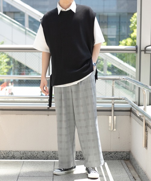 PairPair（ペアペア）の「サイドリボンニットベスト(ユニセックス）（ベスト・メンズ・グレイッシュブルー/モカ/ブラック・LARGE/MEDIUM）」の20枚目の写真