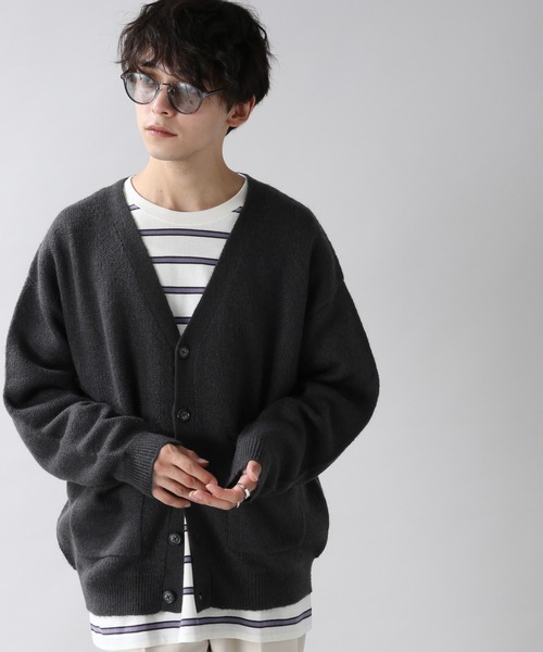 RAGEBLUE(レイジブルー)の「モヘヤニットカーディガン/214806(カーディガン/ボレロ・メンズ・ブラウン/ダークグレー・MEDIUM/LARGE)」の9枚目の写真
