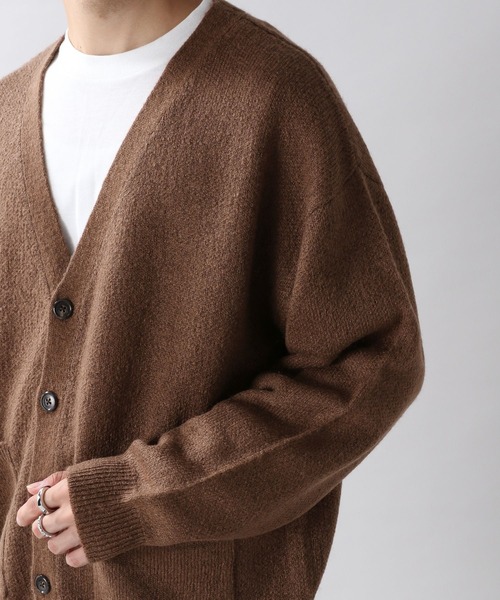 RAGEBLUE(レイジブルー)の「モヘヤニットカーディガン/214806(カーディガン/ボレロ・メンズ・ブラウン/ダークグレー・MEDIUM/LARGE)」の4枚目の写真