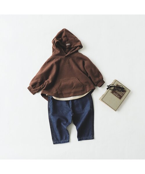 BREEZE（ブリーズ）の「WEB限定 ゆるかぶりパーカー（パーカー・キッズ・グレー/ミント/ブラウン・80/110/70/130/100/120/90）」の7枚目の写真