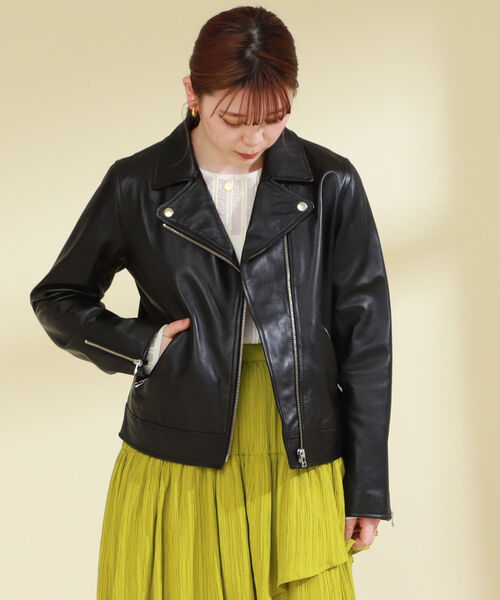 美品✨Ray BEAMS レザー ダブル ライダース ブルゾン Mサイズ 651 Ray BEAMS（レイ ビームス）sisii / new ダブル ライダース