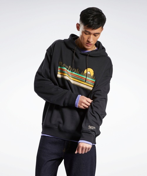 Reebok(リーボック)の「クラシックス キャンピング フーデッド スウェットシャツ / Classics Camping Hooded Sweatshirt(パーカー・メンズ・ブラック×ブラック/ヘザーグレー・SMALL/MEDIUM/LARGE/X-LARGE/XX-LARGE/X-SMALL/XXX-LARGE)」の18枚目の写真