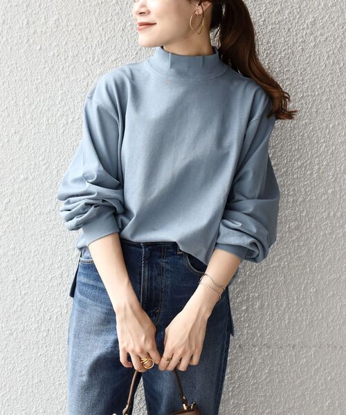 SHIPS(シップス)の「【WEB限定】ヘビーウェイトハイネックロングスリーブ◆(Tシャツ/カットソー・レディース・ブラック/ベージュ/ブルー系その他/グリーン/チャコールグレー・SMALL/MEDIUM)」の5枚目の写真