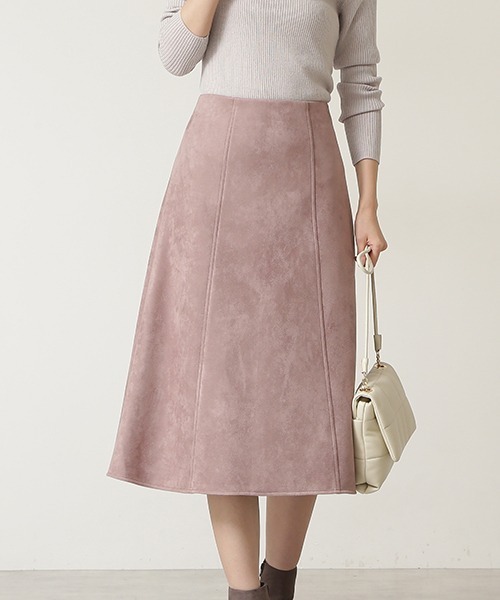 NATURAL BEAUTY BASIC（ナチュラルビューティーベーシック）の「フェイクスエードスカート（スカート・レディース・ピンク/グレイッシュベージュ/ブラウン・X-SMALL/MEDIUM/SMALL）」の13枚目の写真