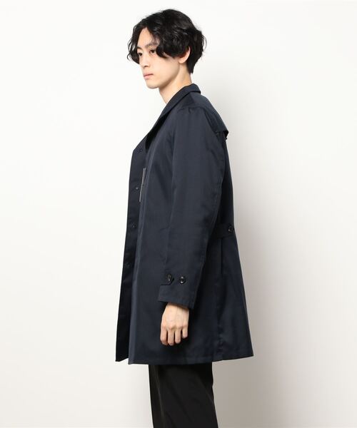 COMME CA ISM(コムサイズム)の「《ライナー付き》 ビジネス 通勤 ヘリンボーン スタンドコート(ステンカラーコート・メンズ・ブラック/ネイビー・S/M/L)」の5枚目の写真