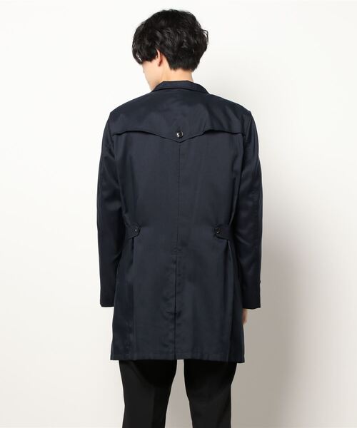 COMME CA ISM(コムサイズム)の「《ライナー付き》 ビジネス 通勤 ヘリンボーン スタンドコート(ステンカラーコート・メンズ・ブラック/ネイビー・S/M/L)」の3枚目の写真