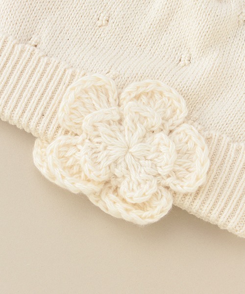 sense of wonder（センスオブワンダー）の「フラワー帽子【日本製】（ニットキャップ/ビーニー・キッズ・キナリ・42-44cm/44-46cm/46-48cm/48-50cm）」の4枚目の写真