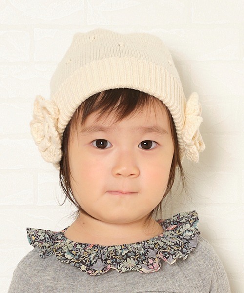 sense of wonder（センスオブワンダー）の「フラワー帽子【日本製】（ニットキャップ/ビーニー・キッズ・キナリ・42-44cm/44-46cm/46-48cm/48-50cm）」の11枚目の写真