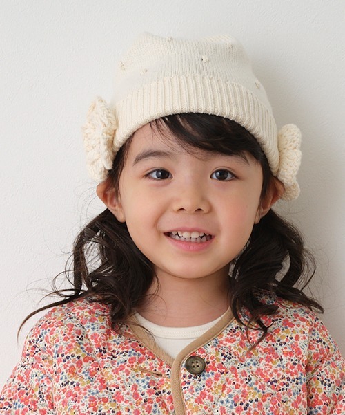 sense of wonder（センスオブワンダー）の「フラワー帽子【日本製】（ニットキャップ/ビーニー・キッズ・キナリ・42-44cm/44-46cm/46-48cm/48-50cm）」の7枚目の写真