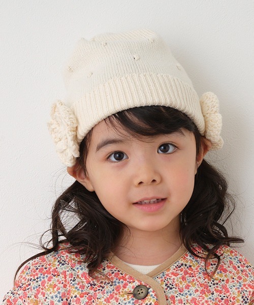 sense of wonder（センスオブワンダー）の「フラワー帽子【日本製】（ニットキャップ/ビーニー・キッズ・キナリ・42-44cm/44-46cm/46-48cm/48-50cm）」の13枚目の写真