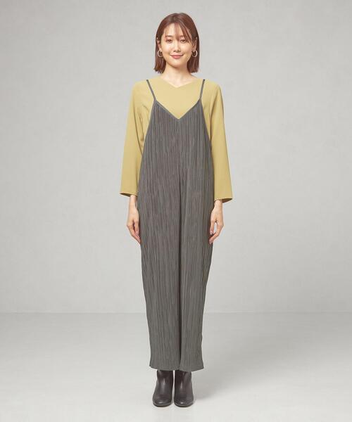 closet story（クローゼットストーリー）の「＜closet story（クローゼットストーリー）＞プリーツ サロペット -ウォッシャブル-（サロペット/オーバーオール・レディース・ブラック/ダークグレー・FREE）」の3枚目の写真