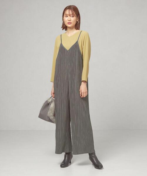 closet story（クローゼットストーリー）の「＜closet story（クローゼットストーリー）＞プリーツ サロペット -ウォッシャブル-（サロペット/オーバーオール・レディース・ブラック/ダークグレー・FREE）」の6枚目の写真