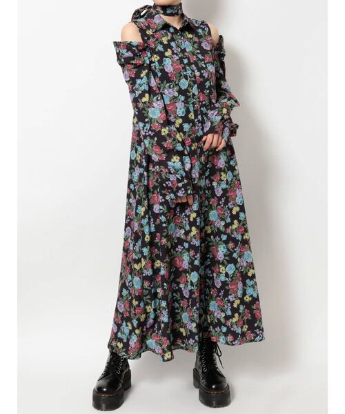 jouetie(ジュエティ)の「ヴィンテージライクフラワーパターンワンピース(ワンピース・レディース・ブラック/アイボリー/ボルドー・MEDIUM)」の9枚目の写真
