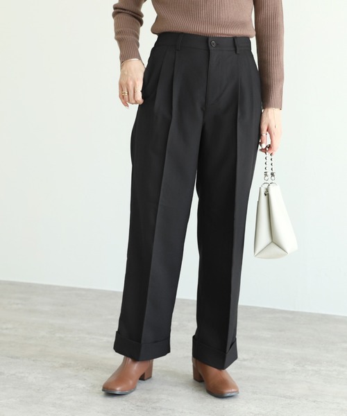 reca(レカ)の「ロールアップスラックスパンツ(スラックス・レディース・ブラック/グレイッシュベージュ・XL/L/M)」の9枚目の写真