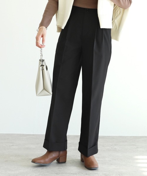 reca(レカ)の「ロールアップスラックスパンツ(スラックス・レディース・ブラック/グレイッシュベージュ・XL/L/M)」の11枚目の写真