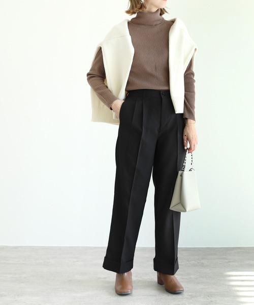 reca(レカ)の「ロールアップスラックスパンツ(スラックス・レディース・ブラック/グレイッシュベージュ・XL/L/M)」の14枚目の写真