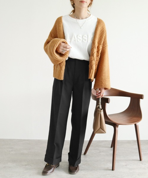 reca(レカ)の「ロールアップスラックスパンツ(スラックス・レディース・ブラック/グレイッシュベージュ・XL/L/M)」の15枚目の写真