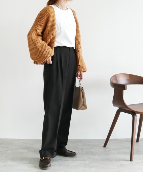 reca(レカ)の「ロールアップスラックスパンツ(スラックス・レディース・ブラック/グレイッシュベージュ・XL/L/M)」の16枚目の写真