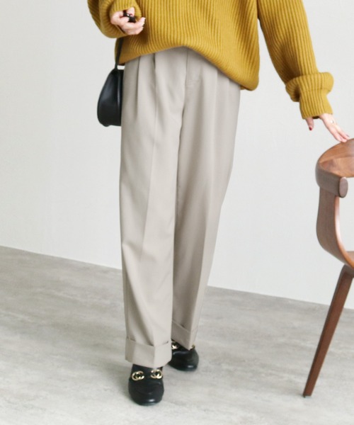 reca(レカ)の「ロールアップスラックスパンツ(スラックス・レディース・ブラック/グレイッシュベージュ・XL/L/M)」の21枚目の写真