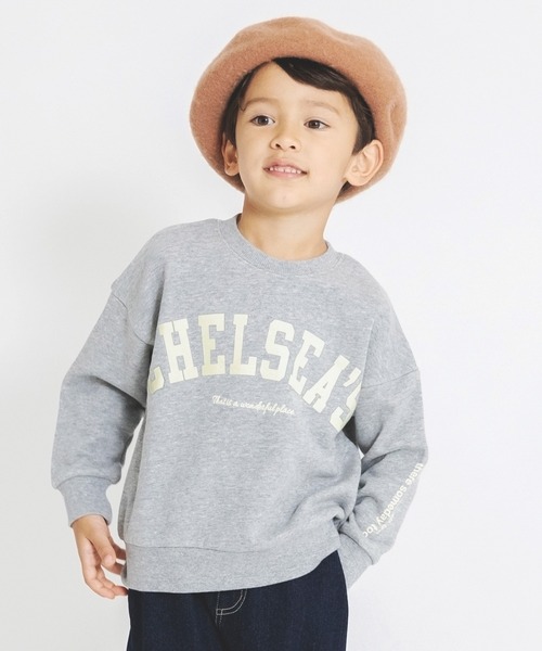 BRANSHES（ブランシェス）の「【男女使える】カレッジロゴトレーナー（スウェット・キッズ・アイボリー/杢グレー/ネイビー/チャコールグレー・90/140/110/150/100/130/120）」の4枚目の写真