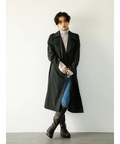 koe(コエ)の「カラーアウター*(トレンチコート・レディース・グリーン/ブラック/ピンク/イエロー/ブルー・FREE)」の6枚目の写真