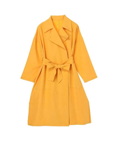 koe(コエ)の「カラーアウター*(トレンチコート・レディース・グリーン/ブラック/ピンク/イエロー/ブルー・FREE)」の19枚目の写真