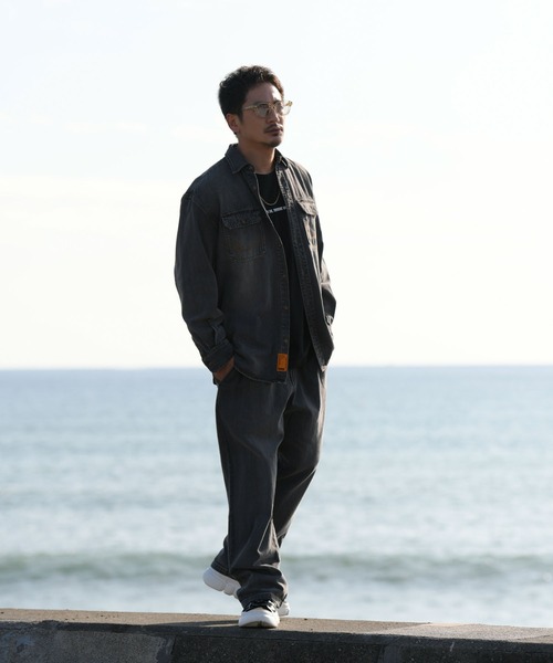 #Re:room（リルーム）の「ヴィンテージウォッシュドデニムワイドパンツ（デニムパンツ・メンズ・グレー/ブルー・SMALL/MEDIUM/LARGE）」の4枚目の写真