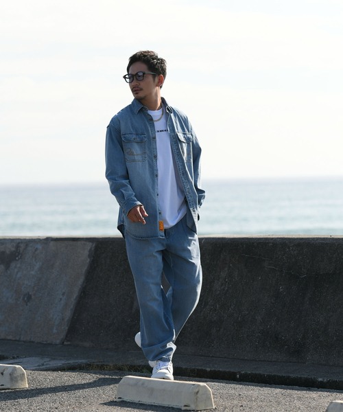 #Re:room（リルーム）の「ヴィンテージウォッシュドデニムワイドパンツ（デニムパンツ・メンズ・グレー/ブルー・SMALL/MEDIUM/LARGE）」の8枚目の写真