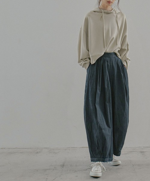 Fashion Letter（ファッションレター）の「［M-4L］タックボリュームバルーンデニムパンツ（デニムパンツ・レディース・ブルー/ワンウォッシュ・LL/3L/4L/L/M）」の12枚目の写真