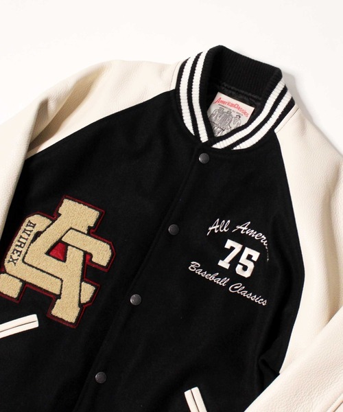 AVIREX(アヴィレックス)の「【直営店限定】2TONE VARSITY JACKET ALL STARS / 2トーン ヴァーシティ ジャケット オールスターズ / アヴィレックス / AVIREX(スタジャン・メンズ・ブラック・MEDIUM/LARGE/X-LARGE/XX-LARGE)」の19枚目の写真