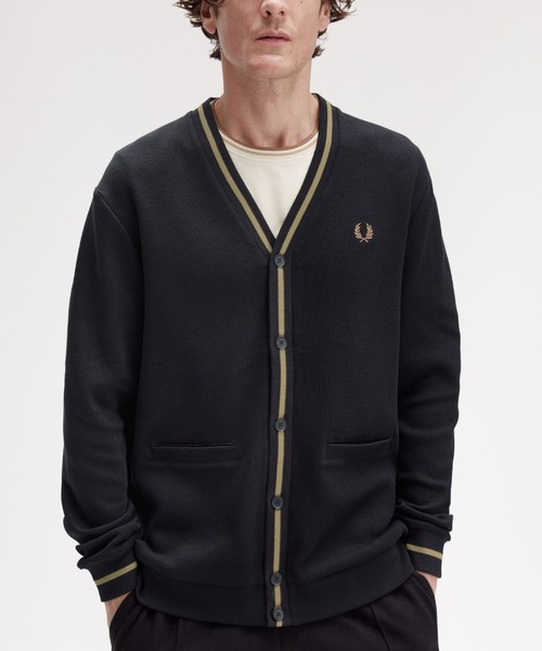 Tipped Pique Texture Cardigan／ピケテクスチャーカーディガン