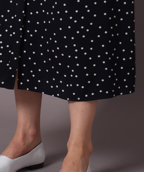 美品☆DRESSTERIOR ドットスタンドカラーシャツワンピース DRESSTERIOR - 美品☆DRESSTERIOR ドットスタンドカラーシャツ