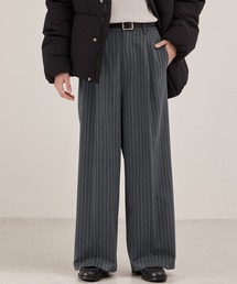 EMMA CLOTHES（エマクローズ）の「TRストレッチスーツ地 ストレート 1タック センタープレス ワイドパンツ（スラックス）」