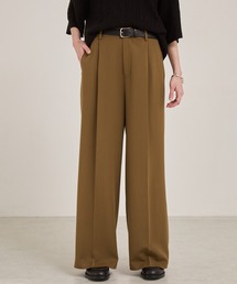 EMMA CLOTHES（エマクローズ）の「TRストレッチスーツ地 ストレート 1タック センタープレス ワイドパンツ スラックス（スラックス）」