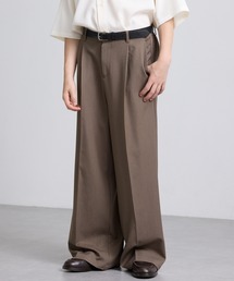 EMMA CLOTHES（エマクローズ）の「TRストレッチスーツ地 ストレート 1タック センタープレス ワイドパンツ スラックス（スラックス）」