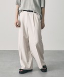 EMMA CLOTHES | TRストレッチスーツ地 ストレート 1タック センタープレス ワイドパンツ EMMA CLOTHES(Trousers)