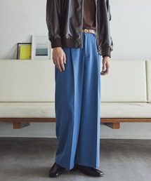 EMMA CLOTHES | TRストレッチスーツ地 ストレート 1タック センタープレス ワイドパンツ EMMA CLOTHES(スラックス)