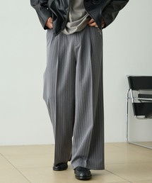 EMMA CLOTHES（エマクローズ）の「TRストレッチスーツ地 ストレート 1タック センタープレス ワイドパンツ スラックス（スラックス）」