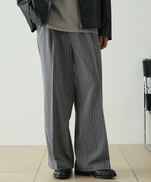 EMMA CLOTHES（エマクローズ）の「TRストレッチスーツ地 ストレート 1タック センタープレス ワイドパンツ スラックス（スラックス）」