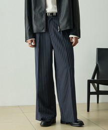 EMMA CLOTHES（エマクローズ）の「TRストレッチスーツ地 ストレート 1タック センタープレス ワイドパンツ スラックス（スラックス）」