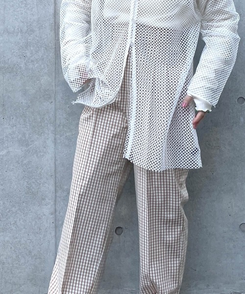 w closet(ダブルクローゼット)の「メッシュクルーネックカーデ(その他トップス・レディース・オフホワイト/アイボリー・FREE)」の5枚目の写真