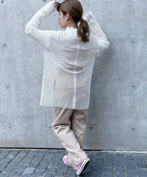 w closet(ダブルクローゼット)の「メッシュクルーネックカーデ(その他トップス・レディース・オフホワイト/アイボリー・FREE)」の7枚目の写真